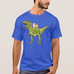 Camiseta Cerdo divertido en Guinea montando dinosaurio Rex