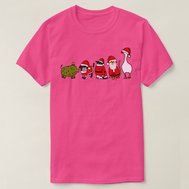 Camiseta Cerdo divertido usa disfraz de árbol de Navidad pa (Diseño del anverso)
