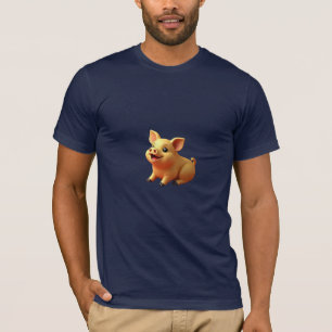 Camiseta cerdo dorado