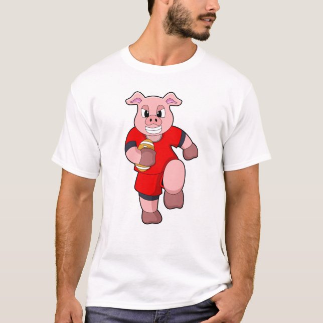 Camiseta Cerdo en deportes de fútbol (Anverso)