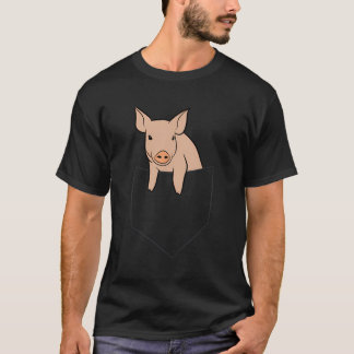 Camiseta Cerdo En El Bolsillo Divertido Cerdo Niños De Bols