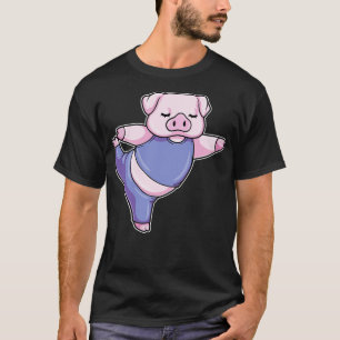 Camiseta Cerdo en las piernas de Stretching de yoga