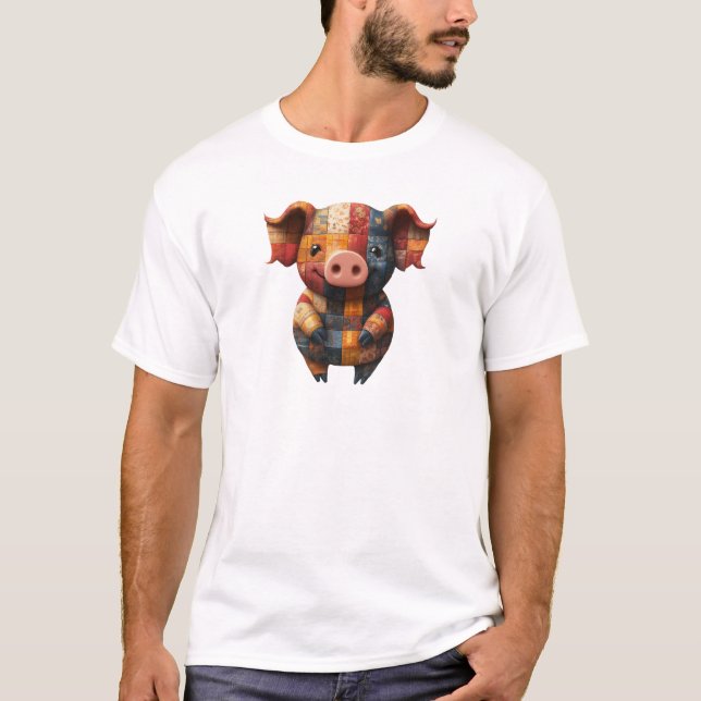 Camiseta Cerdo en mosaico (Anverso)