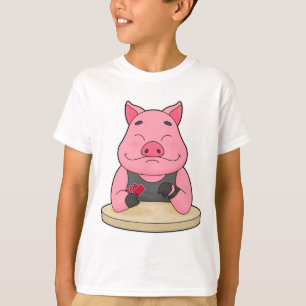Camiseta Cerdo en Poker con tarjetas de Poker