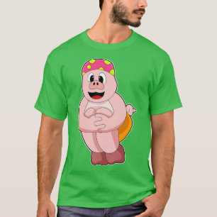 Camiseta Cerdo en saltar al agua