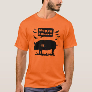 Camiseta Cerdo feliz de Halloween