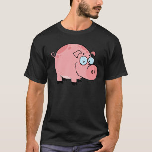 Camiseta Cerdo feliz del personaje de dibujos animados