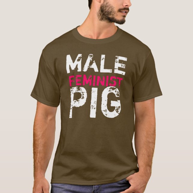 Camiseta Cerdo feminista masculino (Anverso)