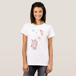 Camiseta Cerdo flotante lindo diciendo hola