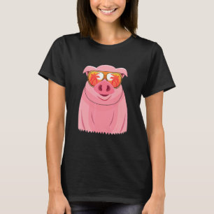 Camiseta Cerdo Gafas de Sol Playa Piscina de Verano Fiesta