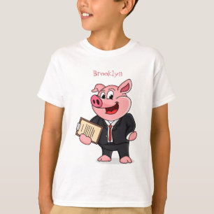 Camiseta Cerdo gracioso personalizado de traje de negocios