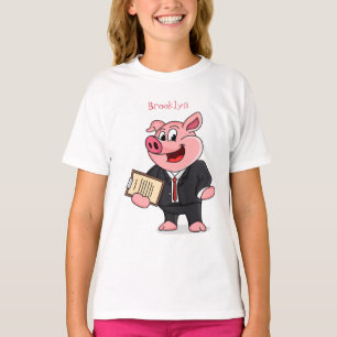 Camiseta Cerdo gracioso personalizado de traje de negocios