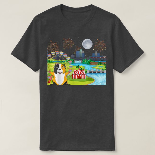 Camiseta Cerdo guineano, cerdo pequeño parque temático (Diseño del anverso)