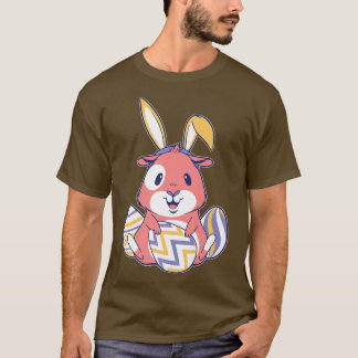 Camiseta Cerdo guineano con traje de conejito de Pascua con