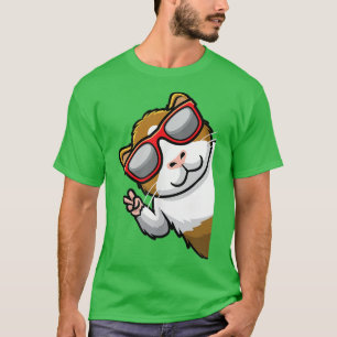 Camiseta Cerdo guineano de lado de signo de paz con hombres
