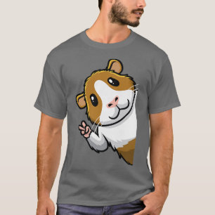 Camiseta Cerdo guineano de signo de paz lateral Hombres Muj