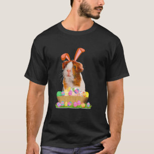Camiseta Cerdo guineano divertido con conejito lindo día de