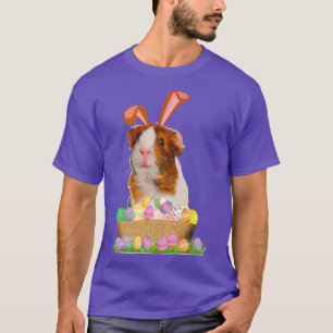 Camiseta Cerdo guineano divertido con conejito lindo día de