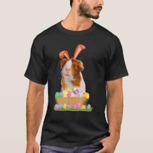 Camiseta Cerdo guineano divertido con conejito lindo día de