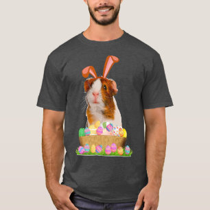 Camiseta Cerdo guineano divertido con lindo conejito día de