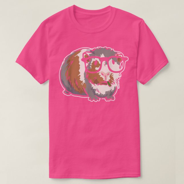 Camiseta Cerdo guineano inteligente con gafas - cerdo guine (Diseño del anverso)