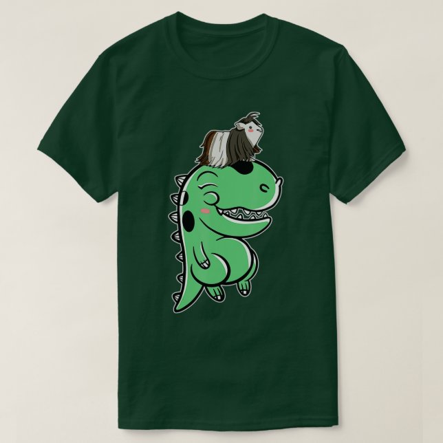 Camiseta Cerdo guineano sobre dinosaurio - Cerdo de Guinea (Diseño del anverso)