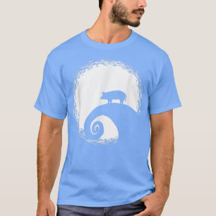 Camiseta Cerdo Halloween Disstume divertida Luna Hombres Mu