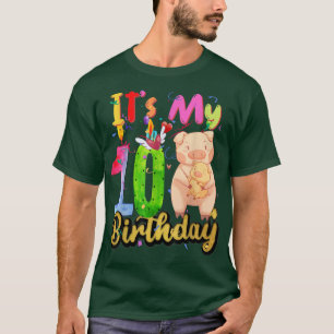 Camiseta Cerdo infantil 10 años cumpleaños cumpleaños 10 añ