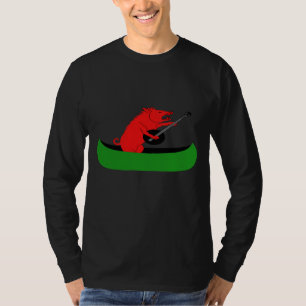 Camiseta Cerdo Jugando Un Banjo En Una Canoa
