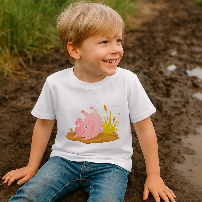 Camiseta Cerdo juguetón en un animal de granja divertida (Subido por el creador)