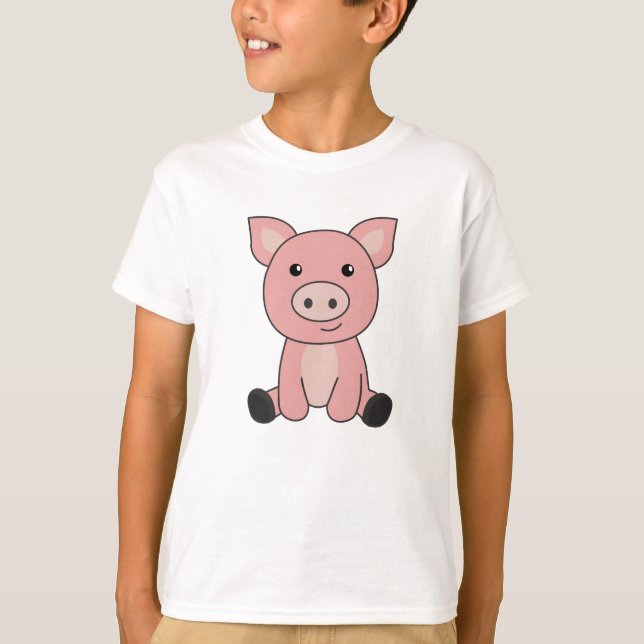 Camiseta Cerdo lechón de cerdo barro de charco (Anverso)
