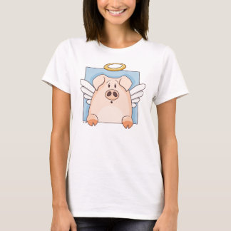 Camiseta Cerdo lindo del ángel del dibujo animado