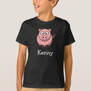 Camiseta Cerdo lindo del dibujo animado personalizado con