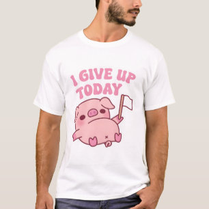 Camiseta Cerdo lindo ondeando una Bandera Blanca Que Regalo