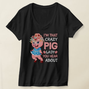 Camiseta Cerdo loco gracioso arte
