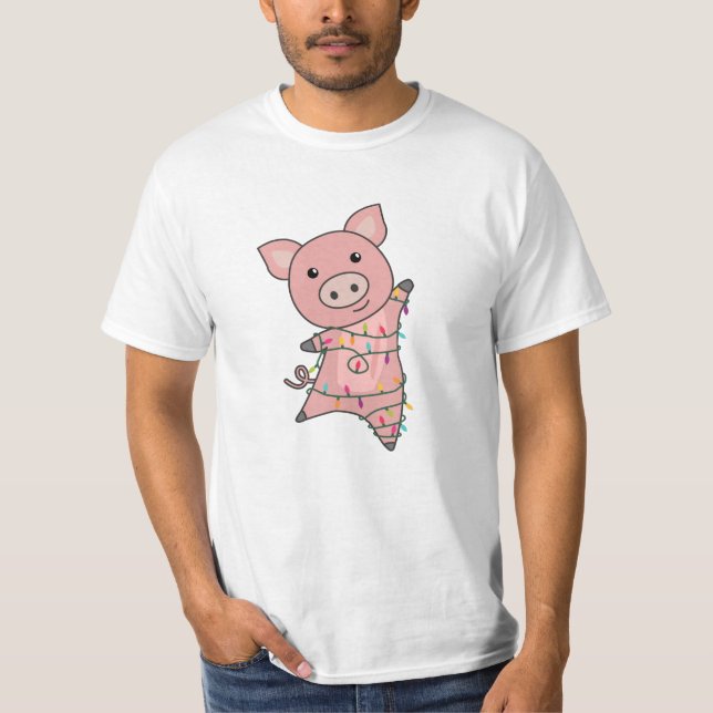 Camiseta Cerdo Merry Christmas Animals Cerdos (Anverso)