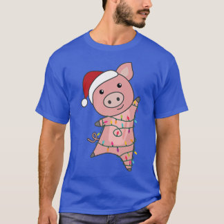 Camiseta Cerdo Merry Christmas Fairy Lights Cuerdo Cerdos