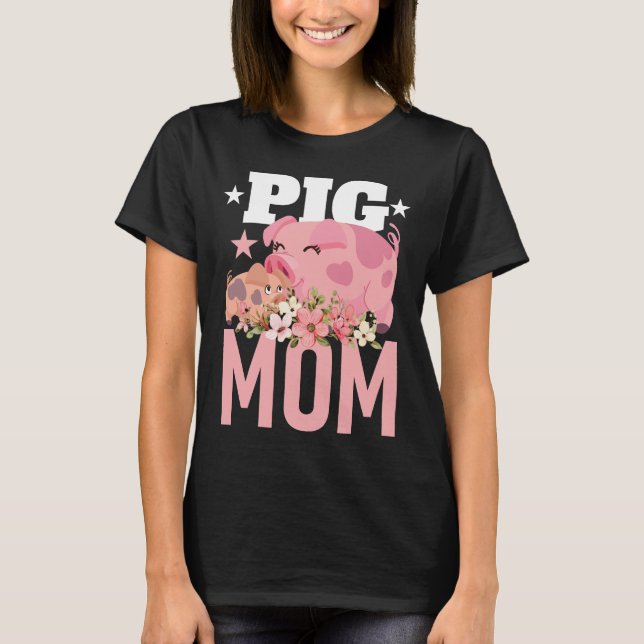 Camiseta Cerdo Mom Funny Hog Farmer Swine Día de la Madre F (Anverso)