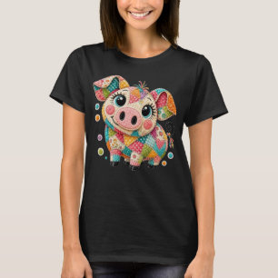 Camiseta Cerdo Mosaico Adorable