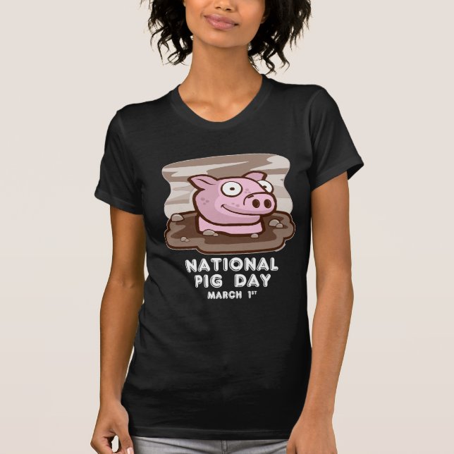 Camiseta Cerdo NACIONAL día-OSCURO (Anverso)