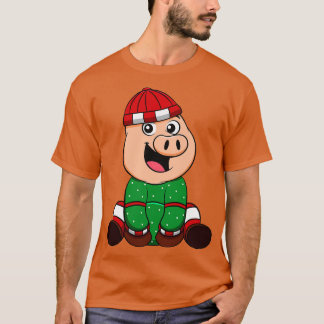 Camiseta Cerdo Navidad de invierno