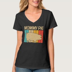 Camiseta Cerdo Para Mujeres Mamá Bacon Ganadero Cerdos