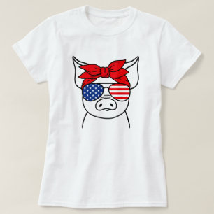 Camiseta Cerdo patriótico-camiseta