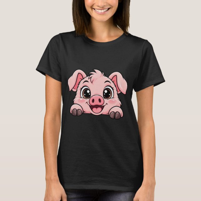 Camiseta Cerdo Peekaboo Adorable (Anverso)