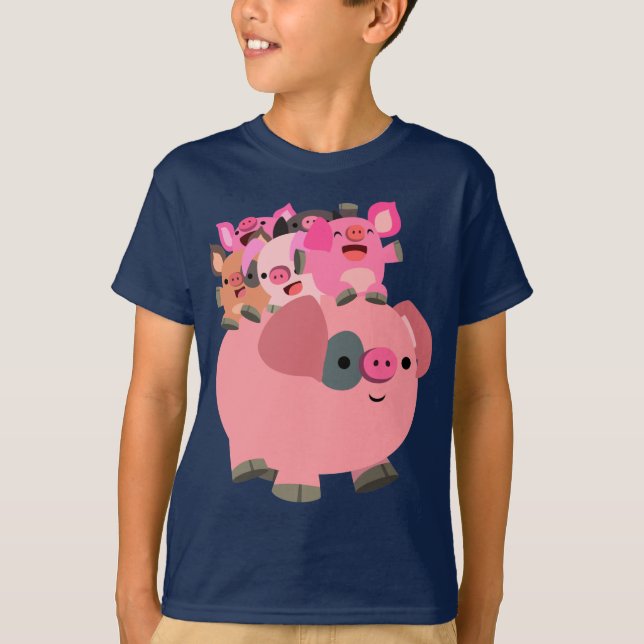Camiseta Cerdo Personalizado con lechones (Anverso)