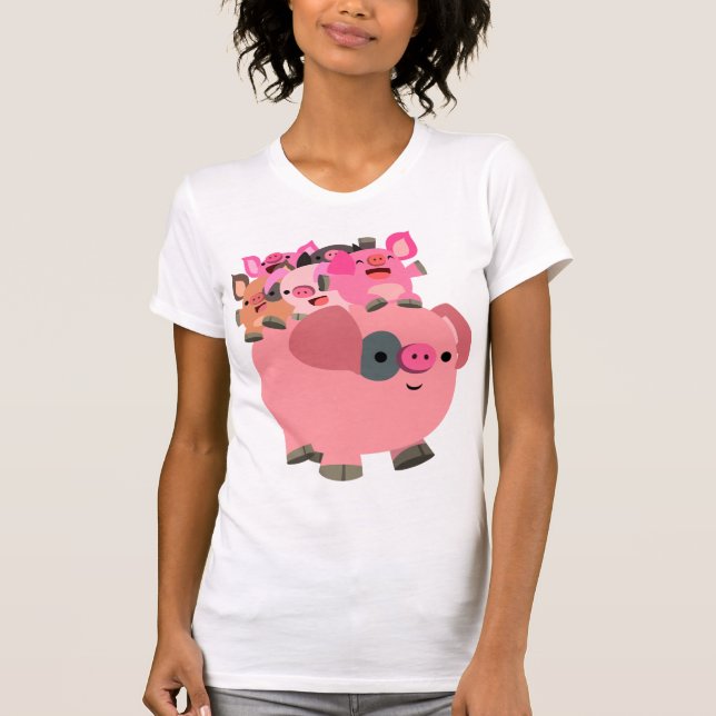 Camiseta Cerdo Personalizado con lechones (Anverso)