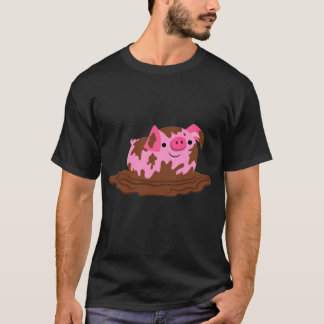 Camiseta Cerdo Personalizado lindo en el barro