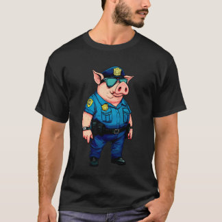 Camiseta Cerdo Policía Cerdo Oficial