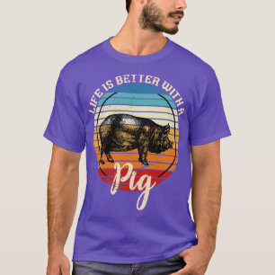 Camiseta Cerdo retro para animales de granja
