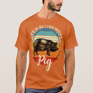 Camiseta Cerdo retro para animales de granja